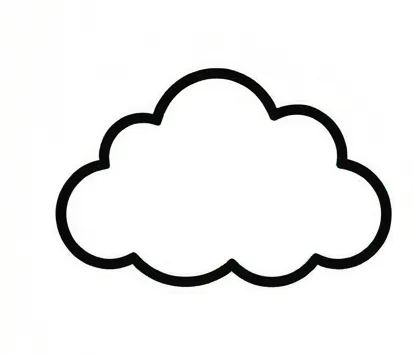a cloud with a white background.webp